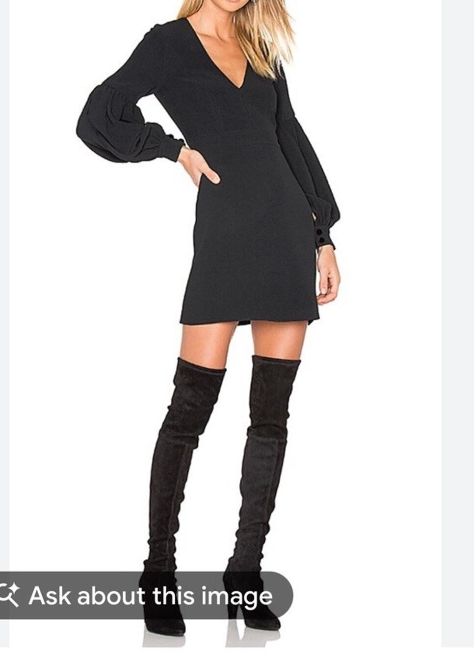 Alexis Ellena Blouson Sleeve Mini Dress in black size M